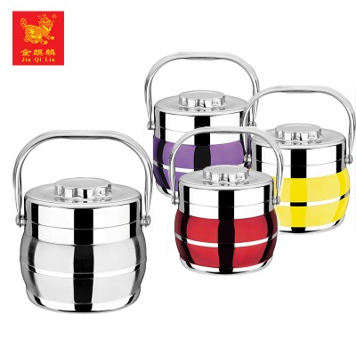 new item colorful metal handle stainless steel hot food delivery containers from china