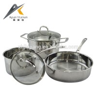 Best price OEM mirror inside and outside amc cookware price set with cast steel handle and knob