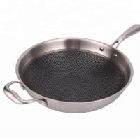 Chinese wok double sided pan non-stick pan stainless steel frying pan wok black cube