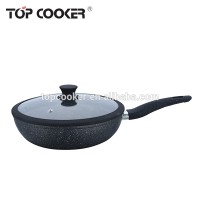 Best selling products forged marble coating pan good quality wok