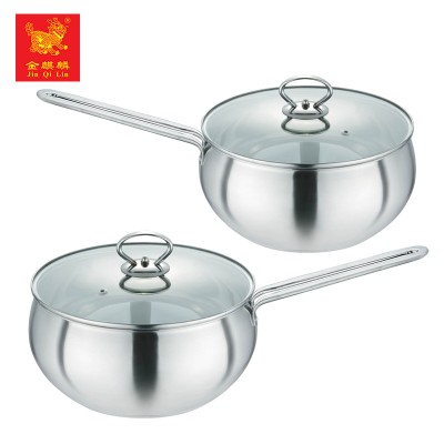 new single handle double bottom stainless steel wok pan with low price