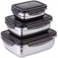 Steelware Snap Seal Leak-proof Stainless Steel Food Storage and Lunch Containers (Set of 3)